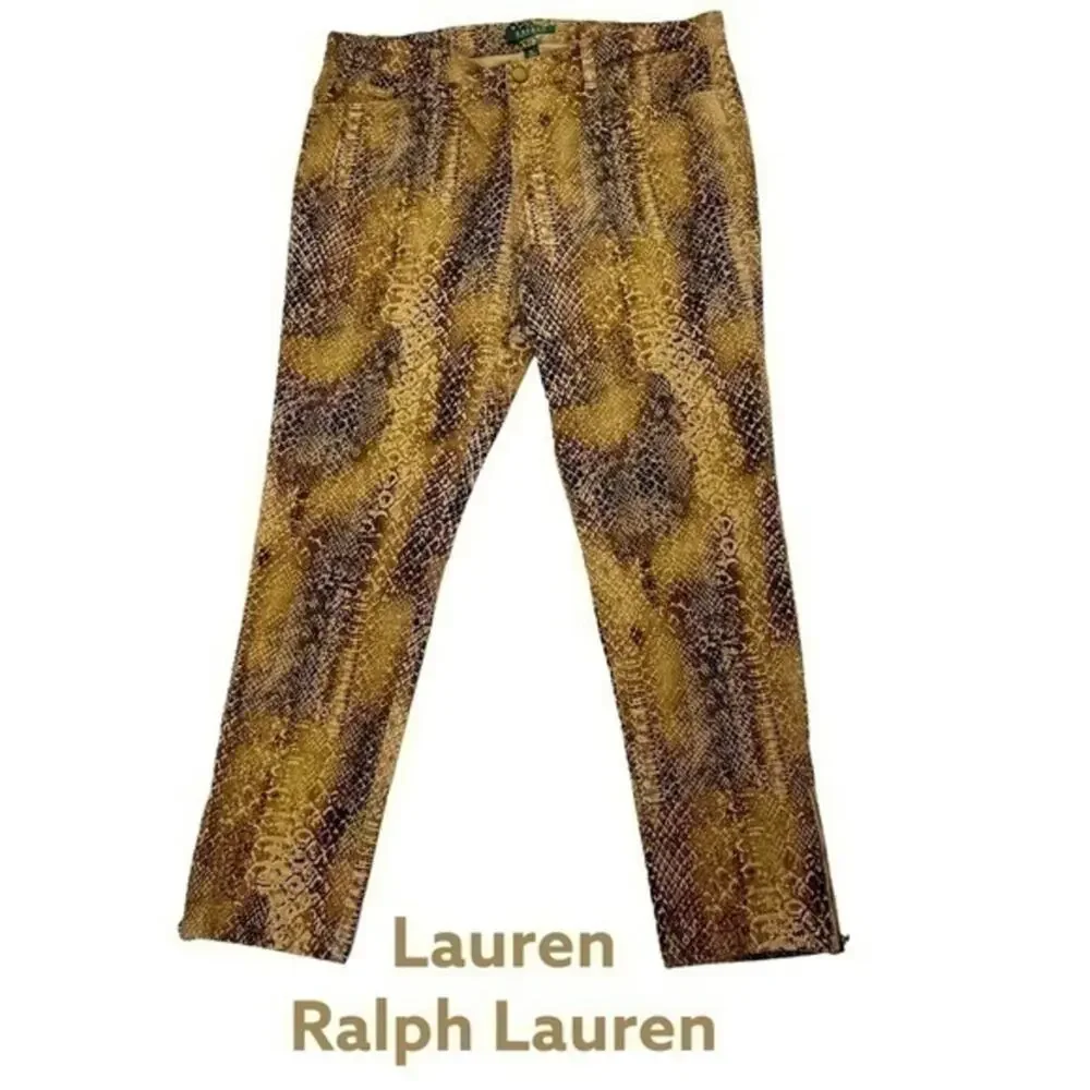 Lauren Ralph Lauren Animal Print Western Cowgirl Fitted Jeans NWOT Size 14